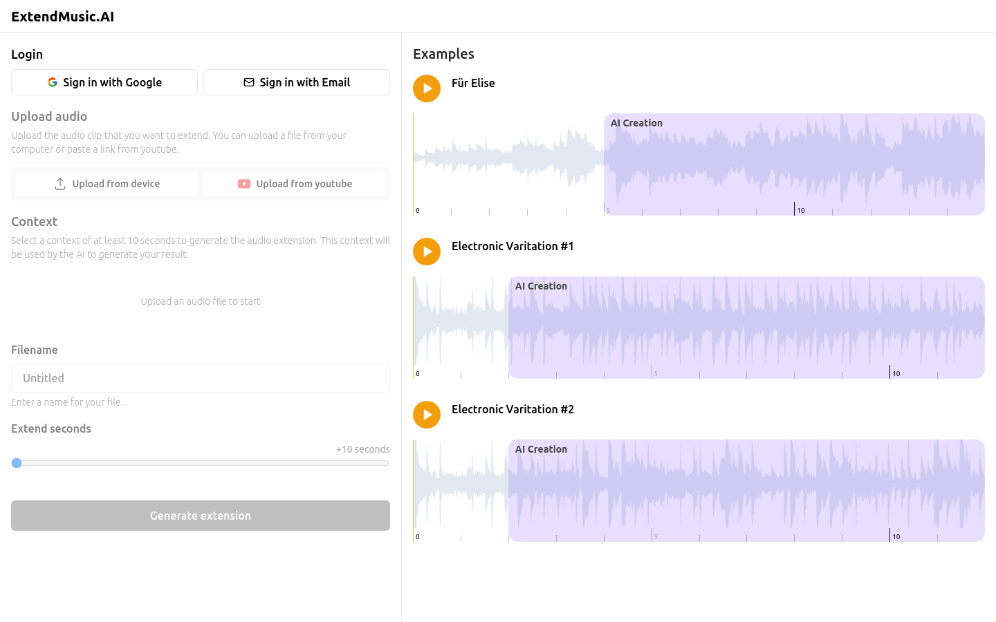 ExtendMusic.AI screenshot 1