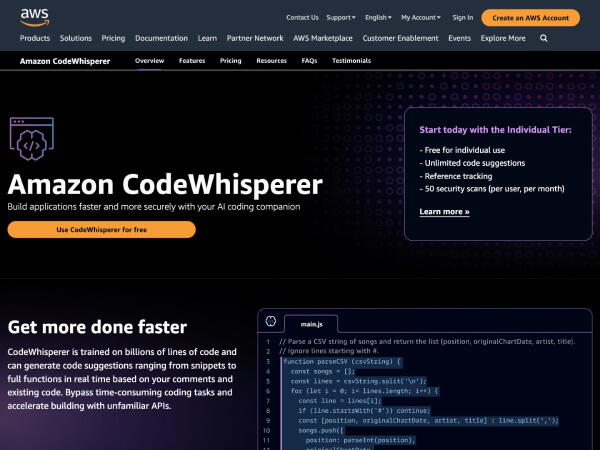 CodeWhisperer screenshot 1
