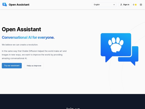 Open Assistant screenshot 1