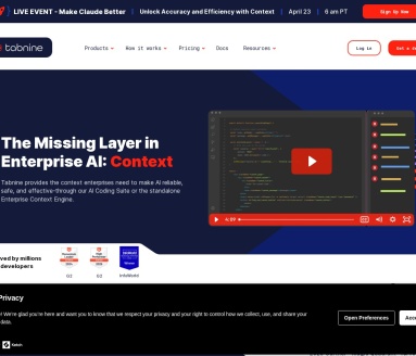 Tabnine screenshot 1