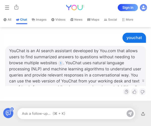 YouChat AI screenshot 1