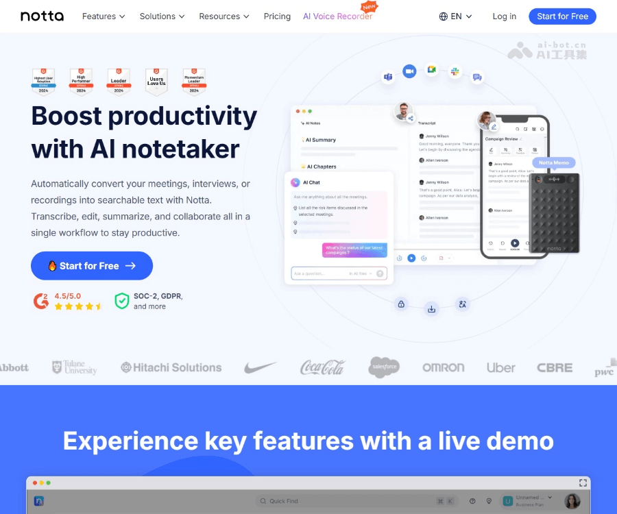 Notta screenshot 1