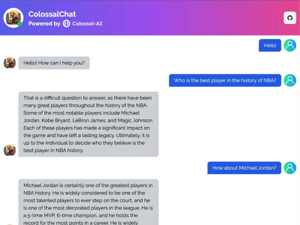 ColossalChat screenshot 1