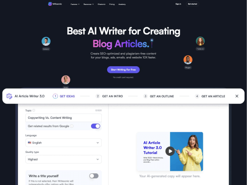 Writesonic screenshot 1