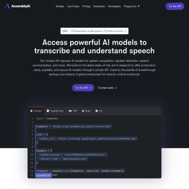 AssemblyAI screenshot 1