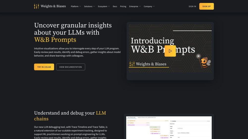 Weights & Biases screenshot 1