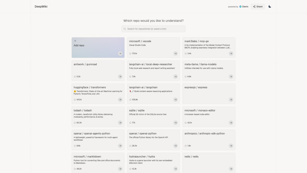 DeepWiki screenshot 1