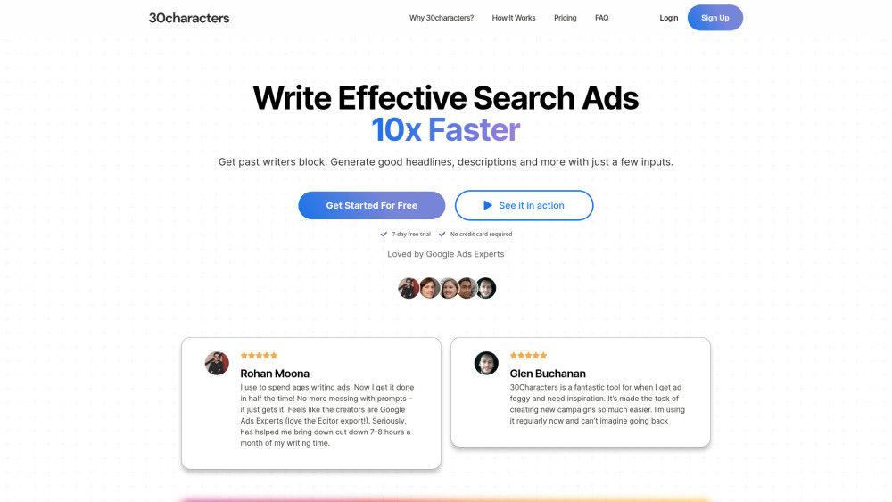 30characters product screenshot