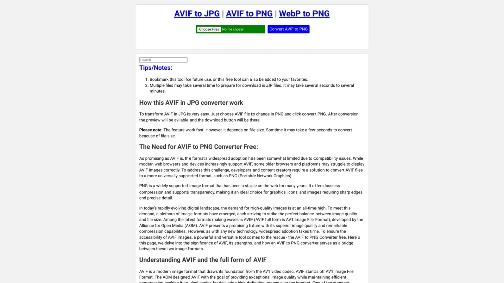 AVIFtoPNG.org screenshot 1
