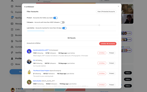 X Unfollower - 谷歌插件 screenshot 1