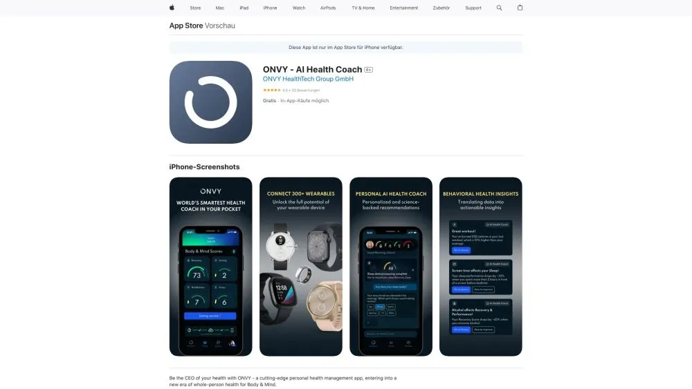 ONVY —  AI HEALTH COACH APP 