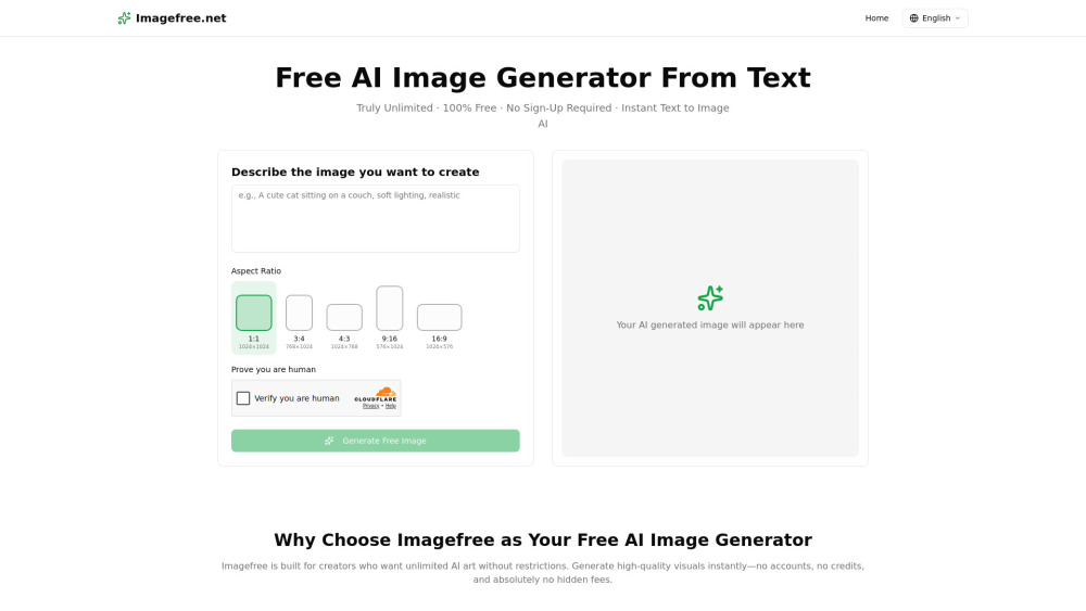Free AI Image Generator screenshot 1