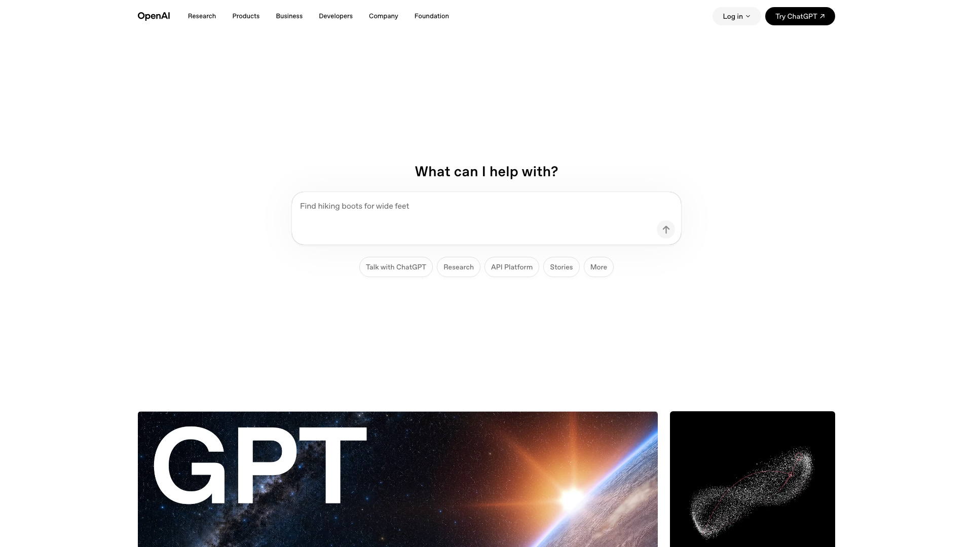 OpenAI product screenshot