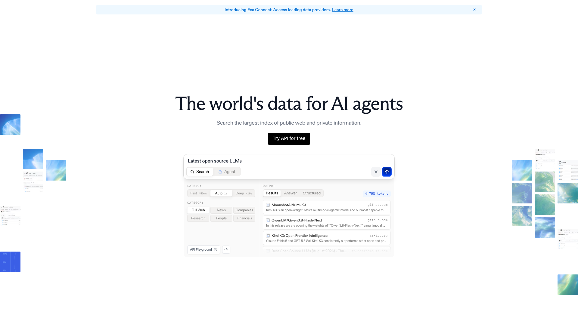 Exa AI product screenshot