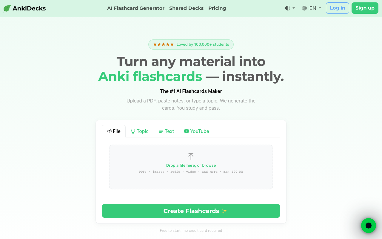 AnkiDecks product screenshot