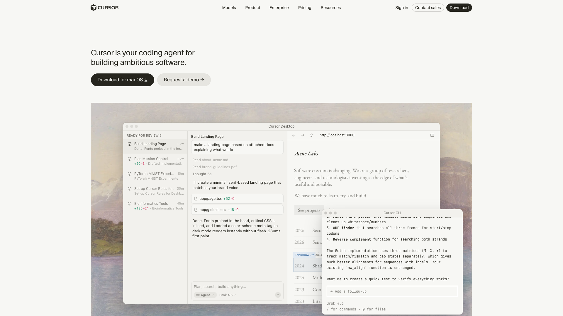 Cursor product screenshot