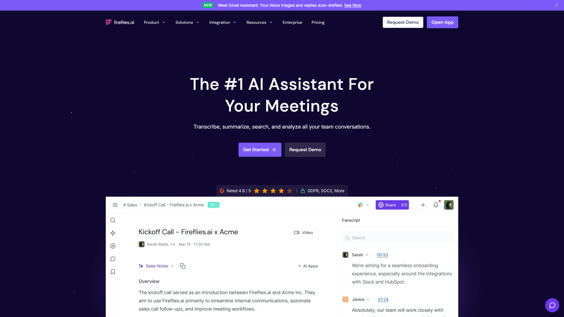 Fireflies.ai product screenshot