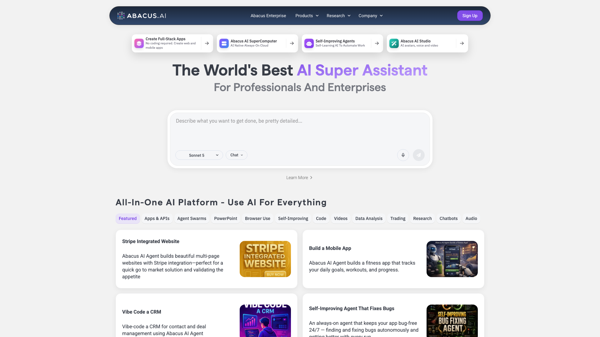 Abacus.AI product screenshot