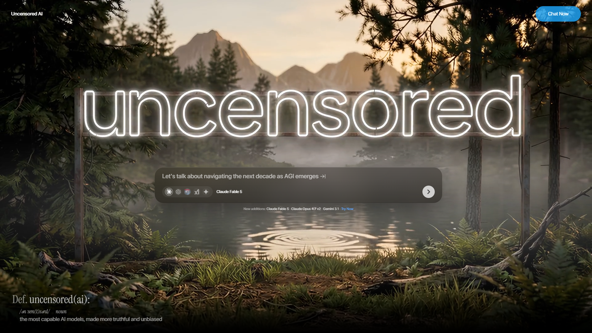 Uncensored AI product screenshot