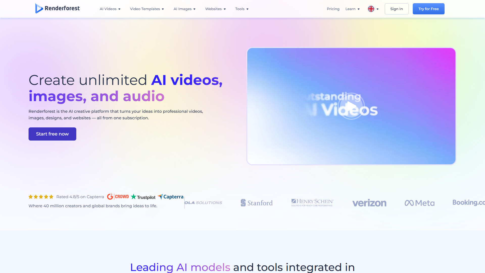 Renderforest product screenshot