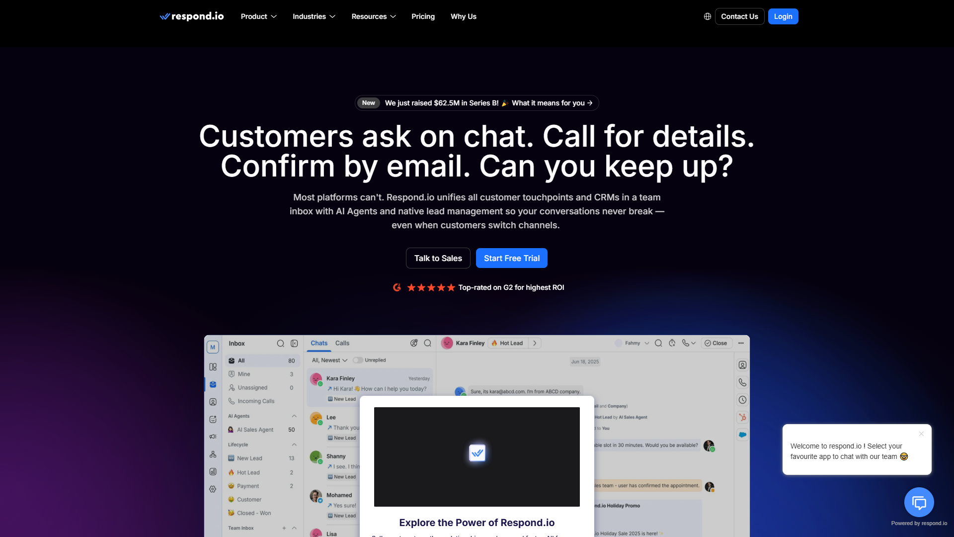Respond.io product screenshot