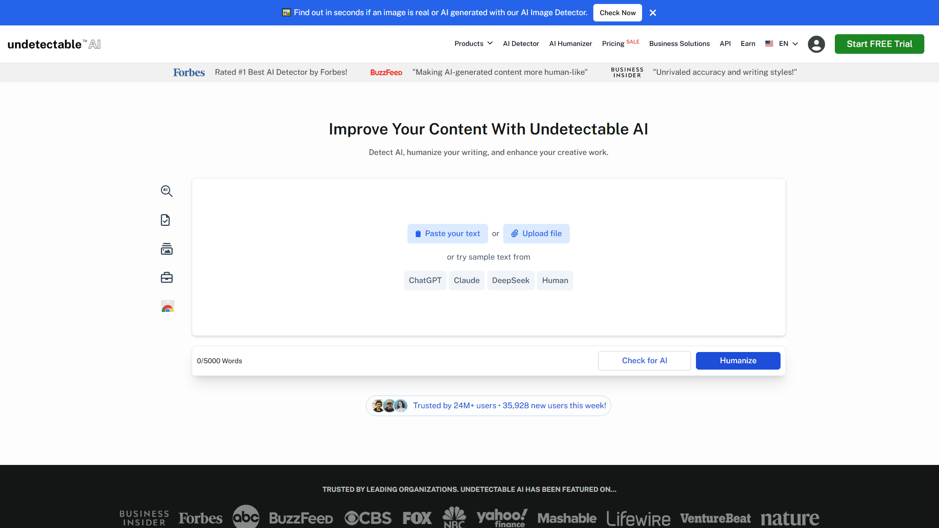 Undetectable AI product screenshot