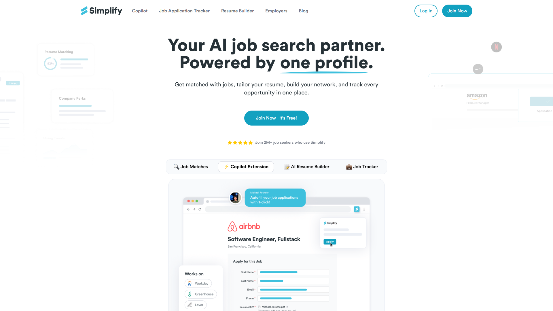 Simplify product screenshot