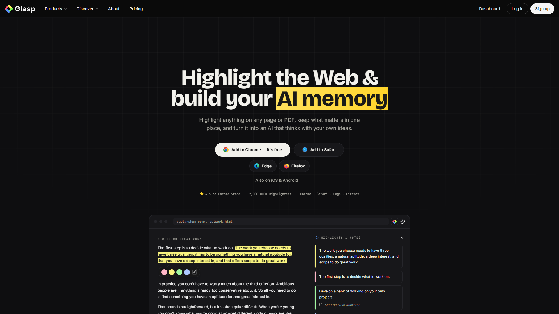 Glasp product screenshot