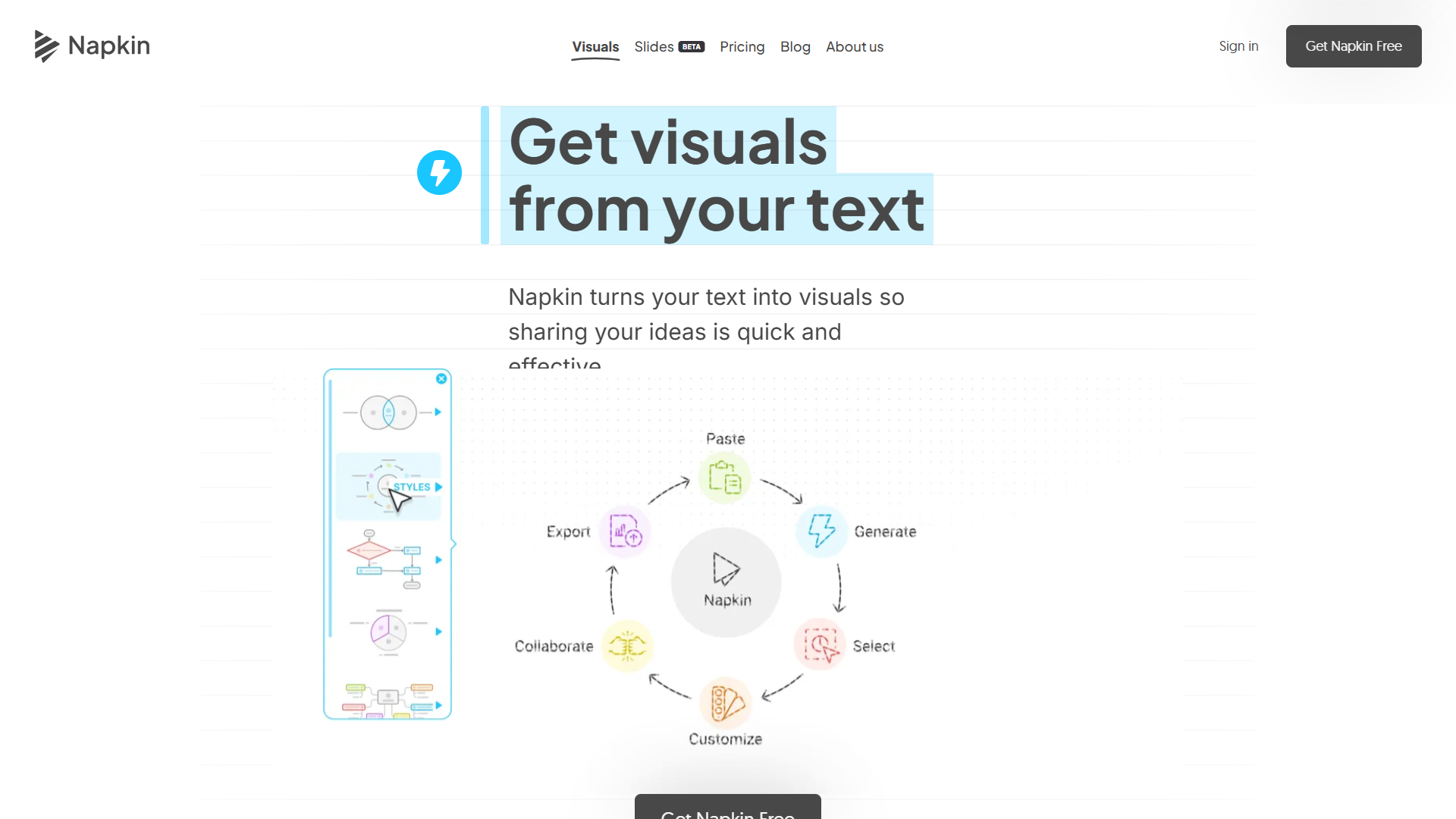 Napkin AI product screenshot