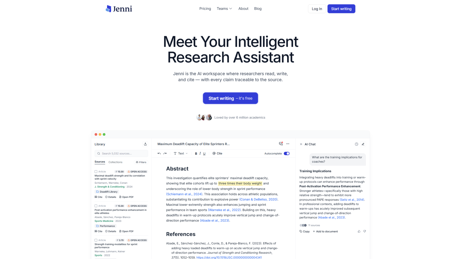 Jenni product screenshot