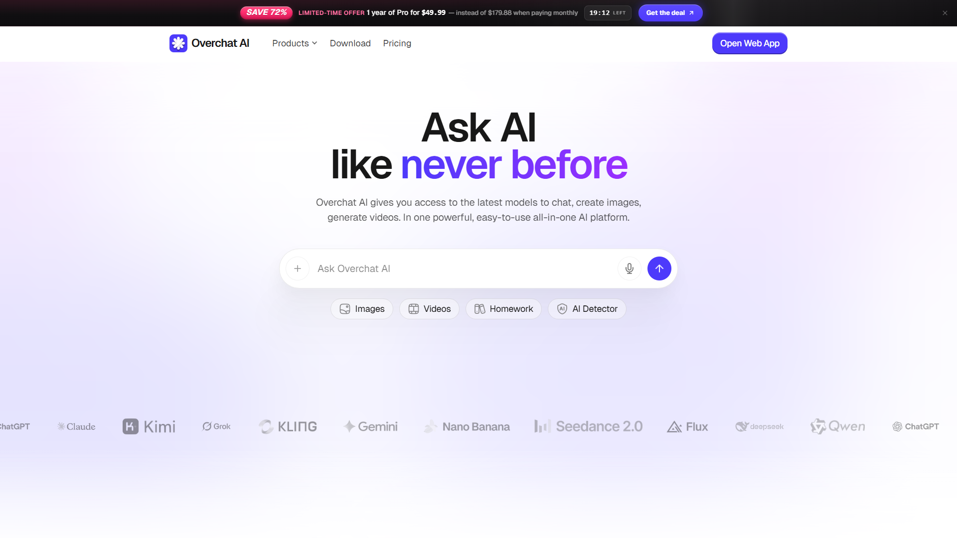Overchat AI product screenshot