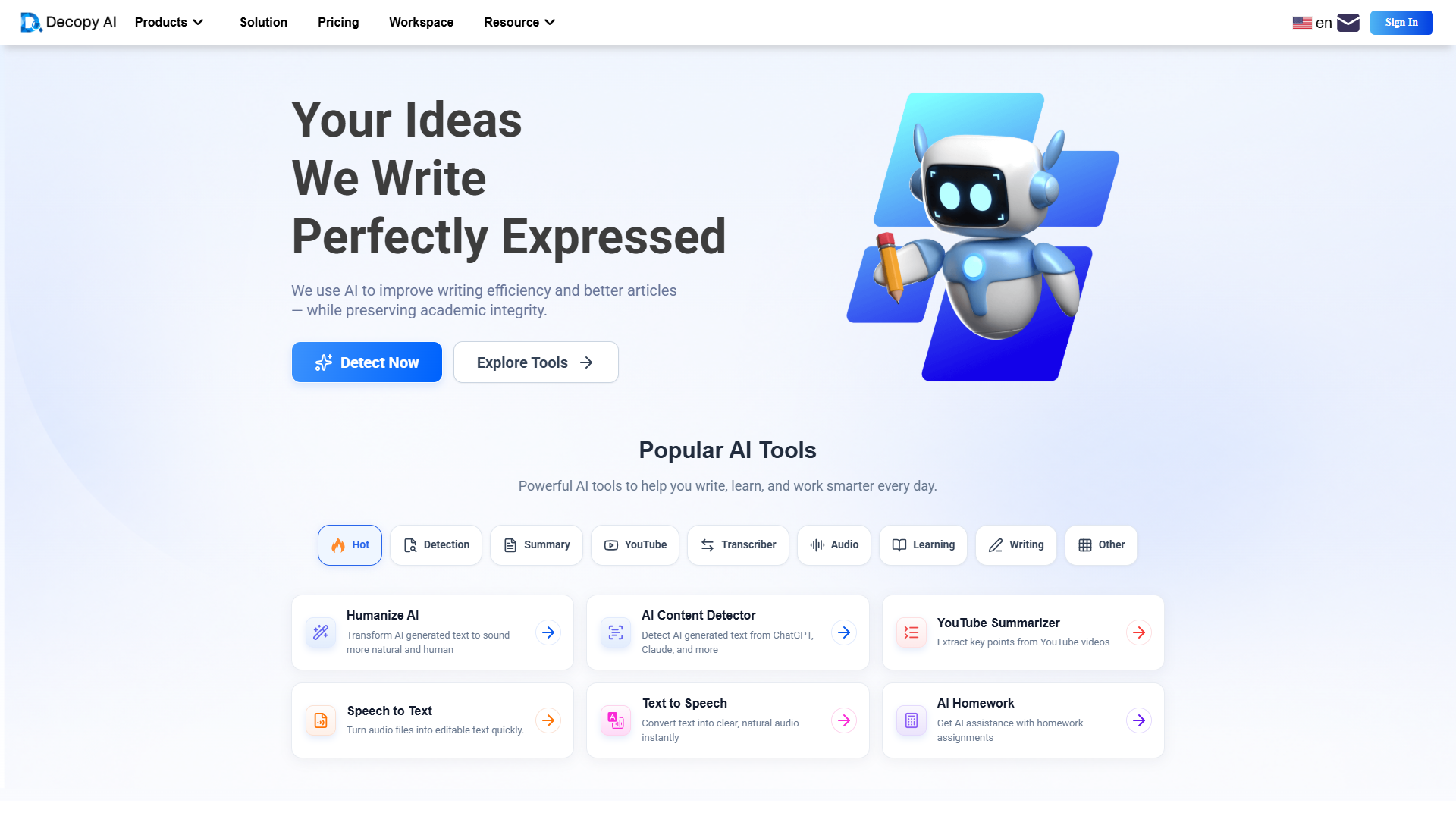 Decopy AI product screenshot