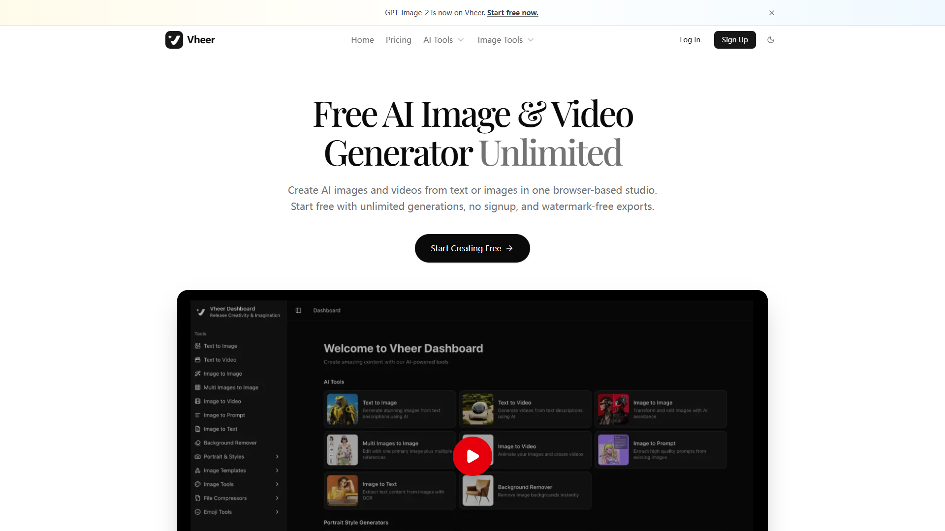 Vheer product screenshot