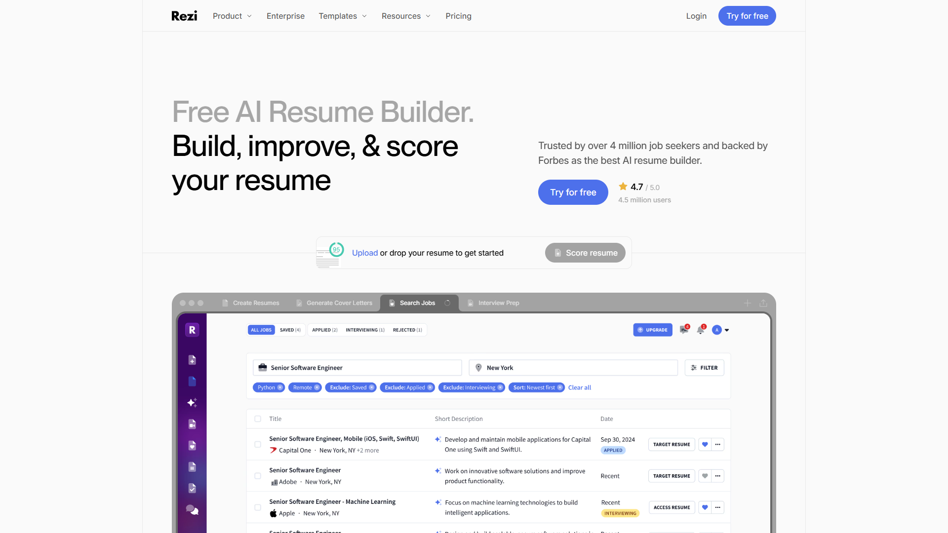Rezi product screenshot