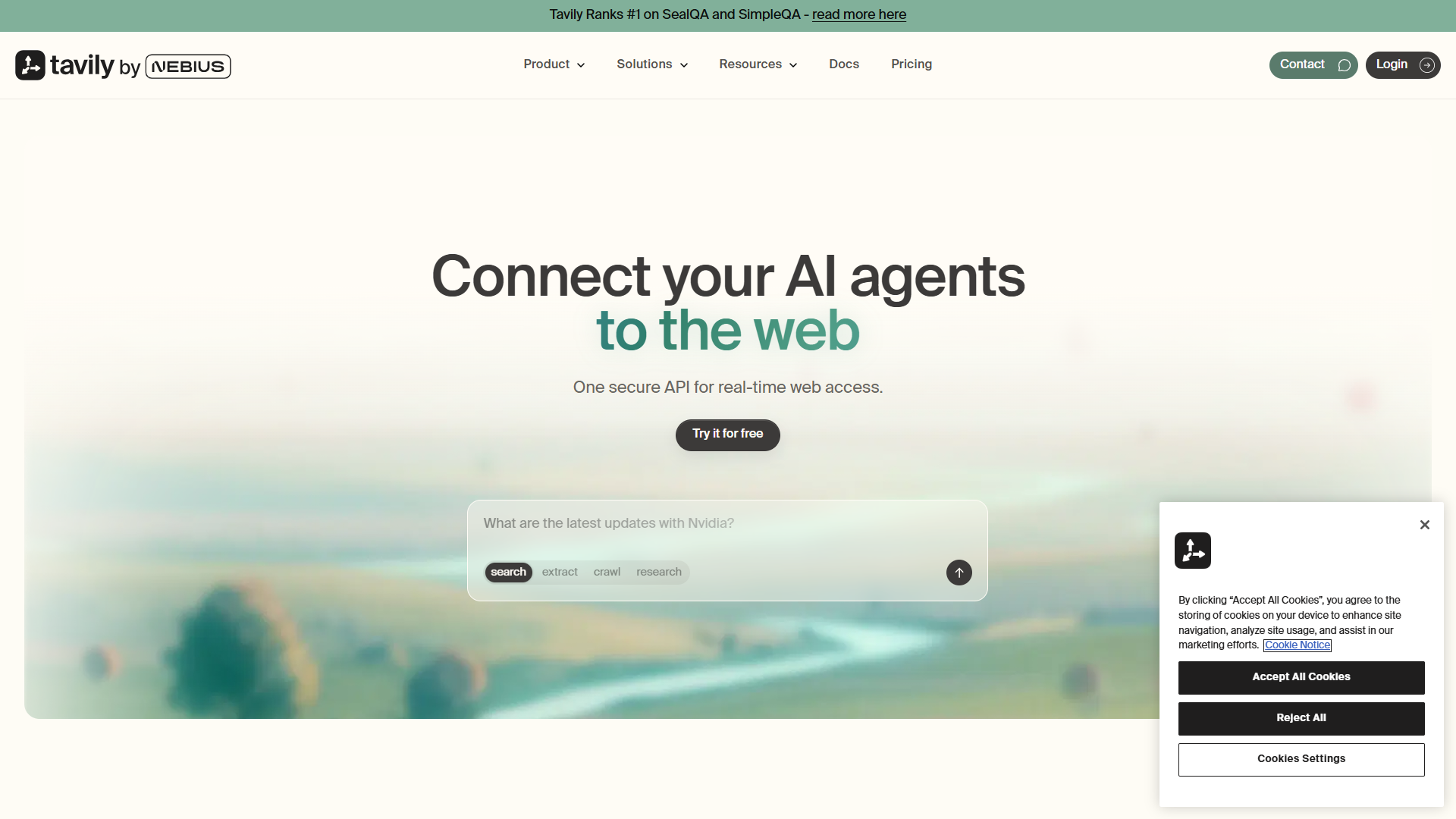 Tavily product screenshot