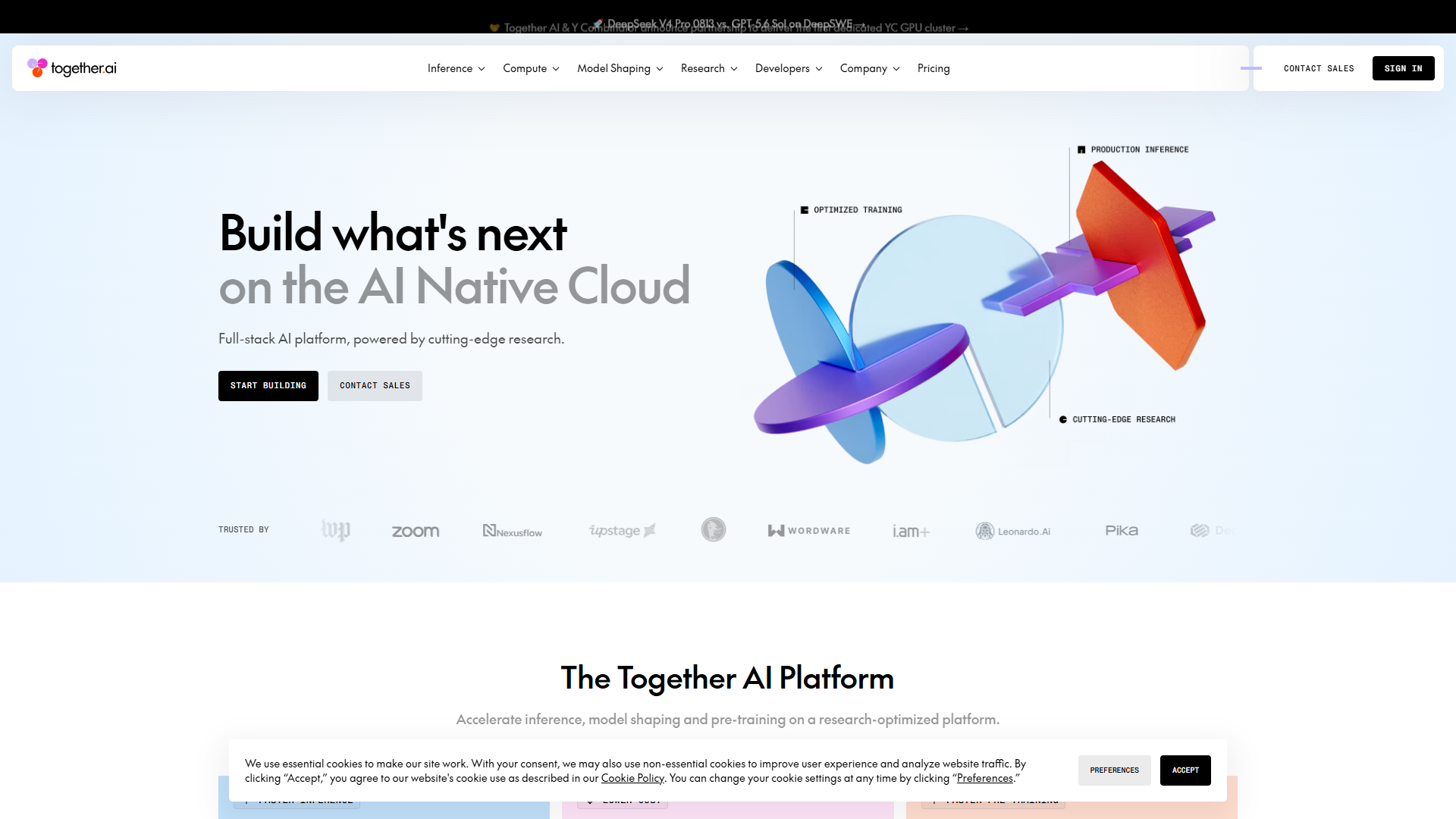 Together AI product screenshot