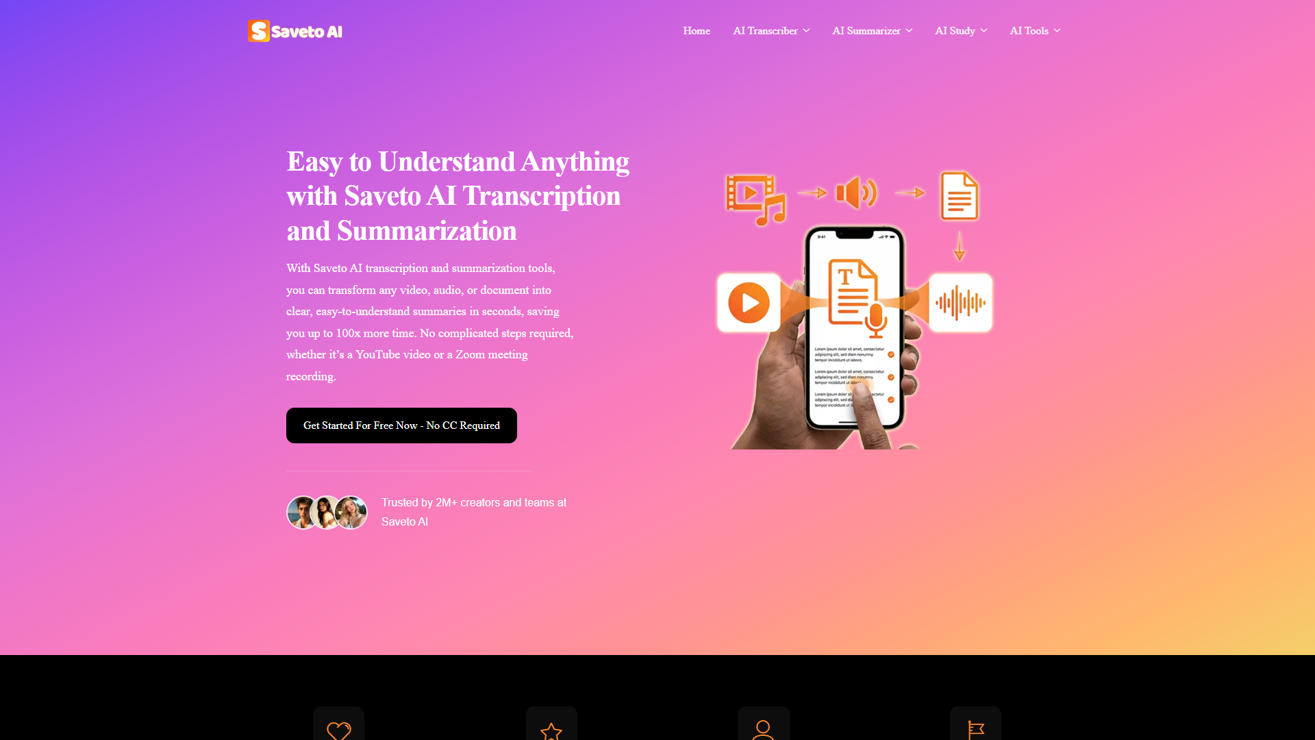 Saveto AI product screenshot