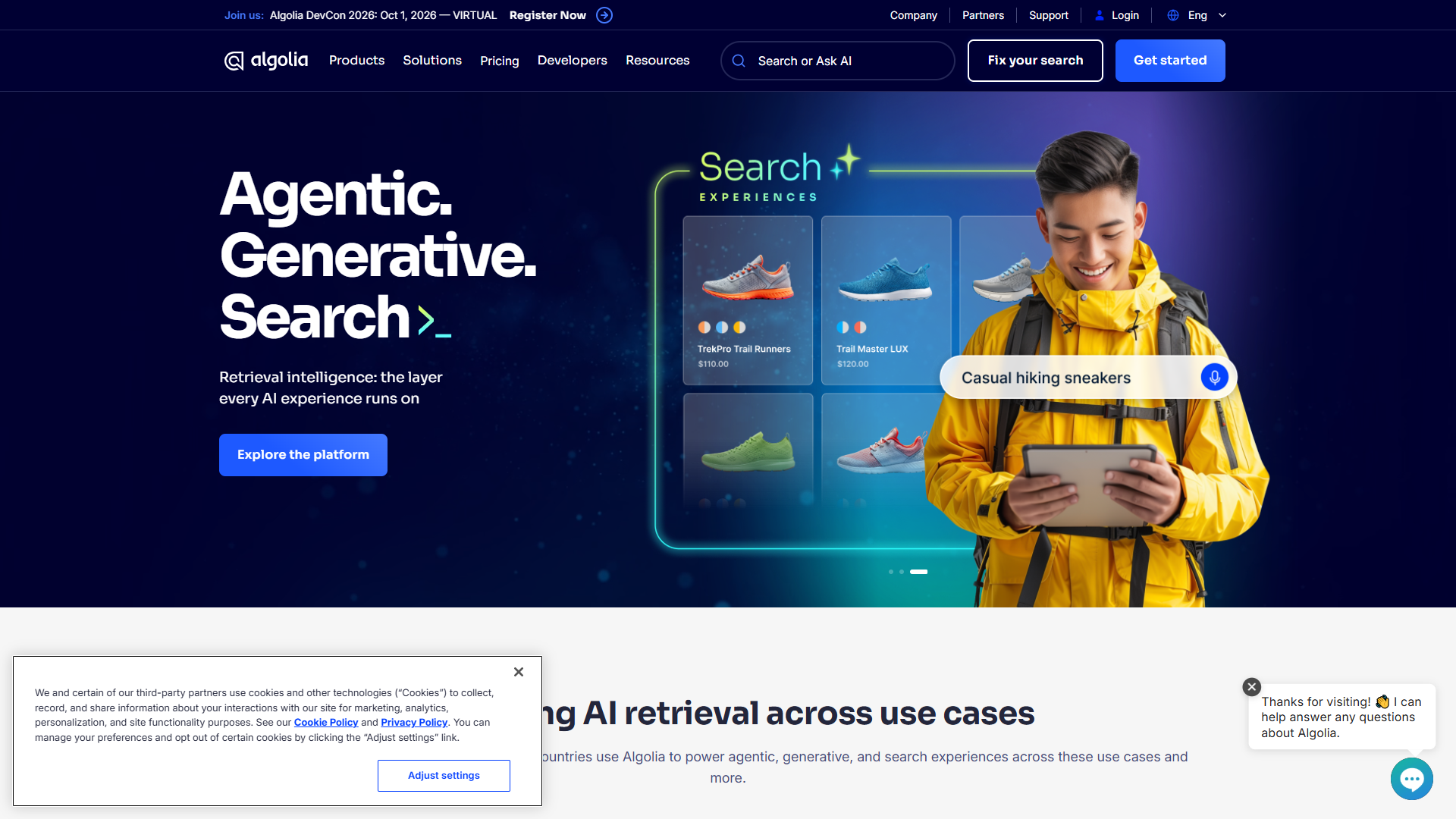 Algolia product screenshot