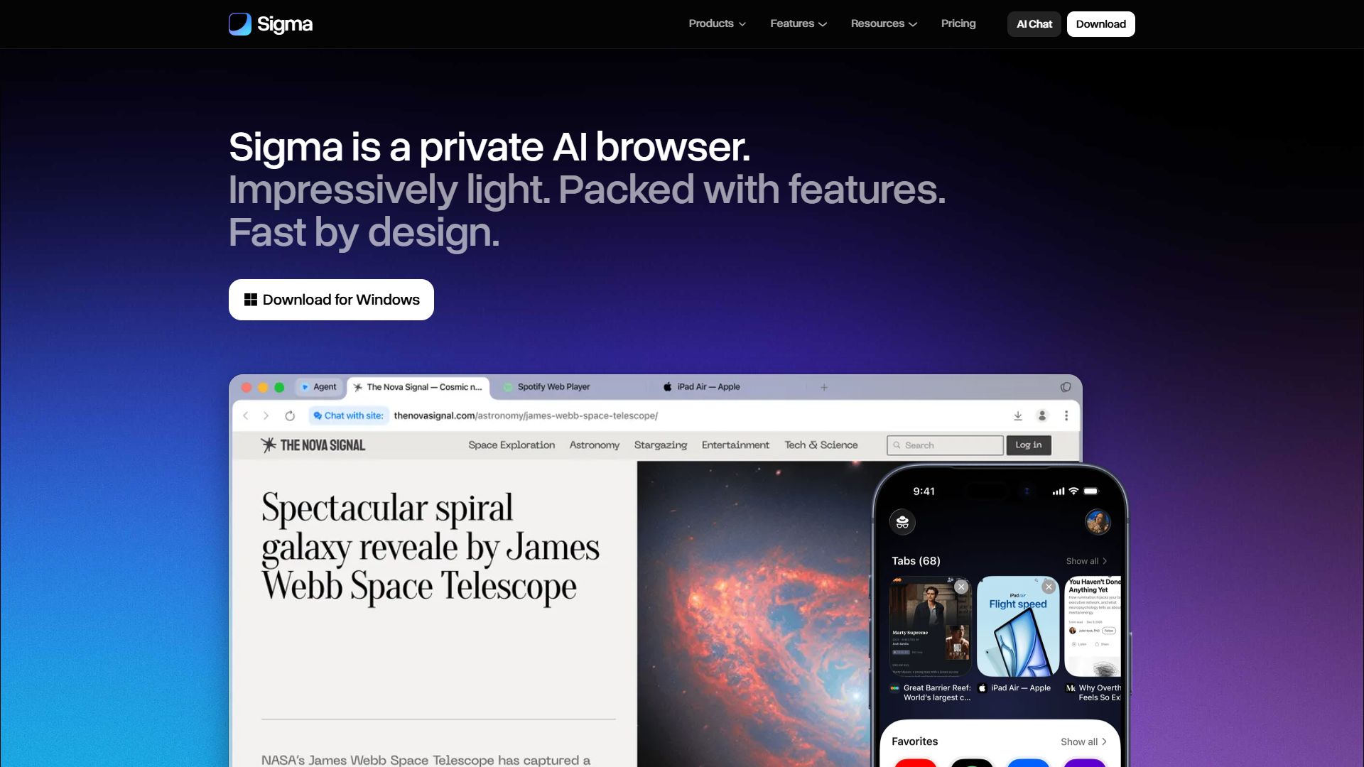 Sigma product screenshot