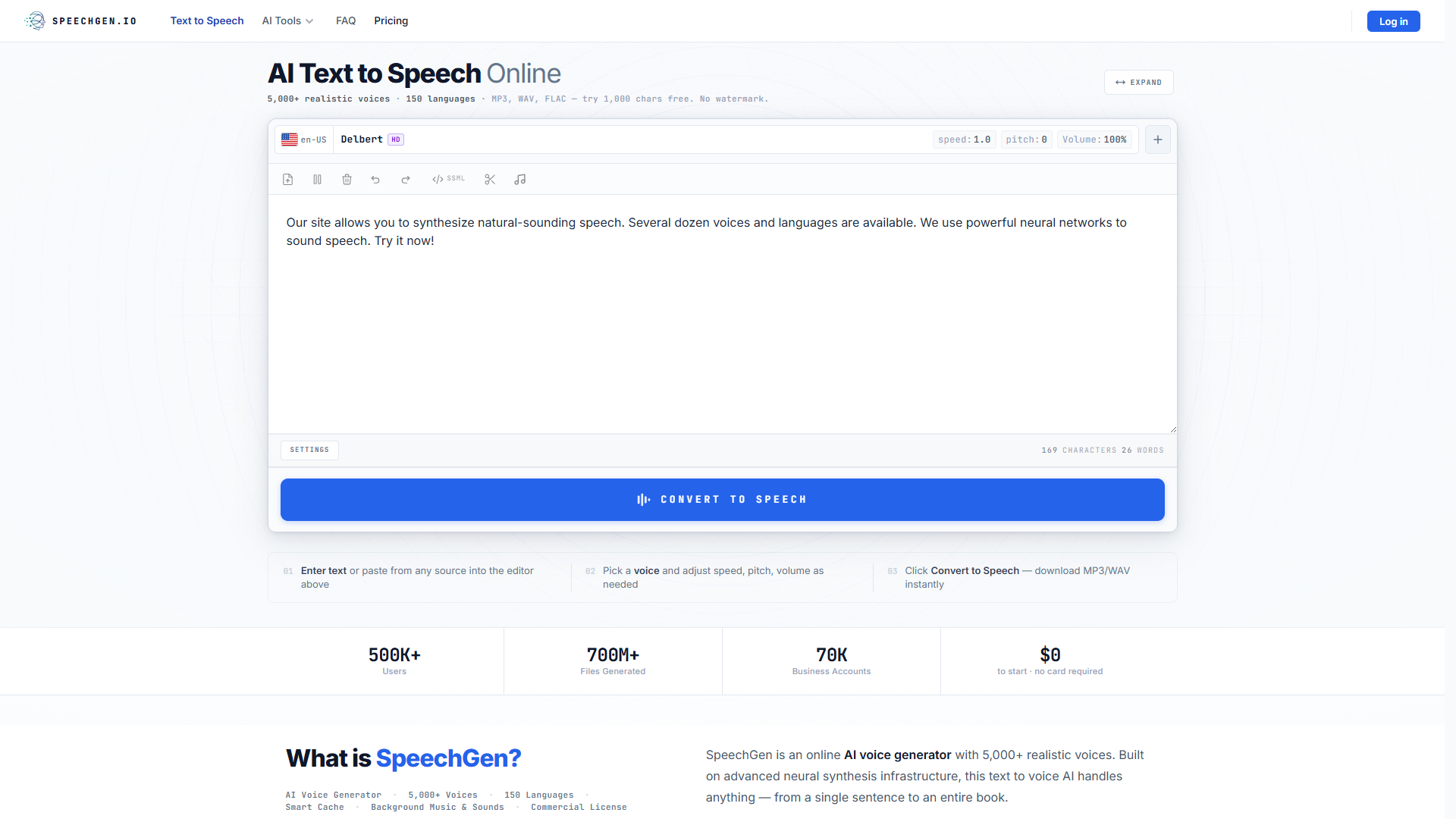 SpeechGen.io product screenshot