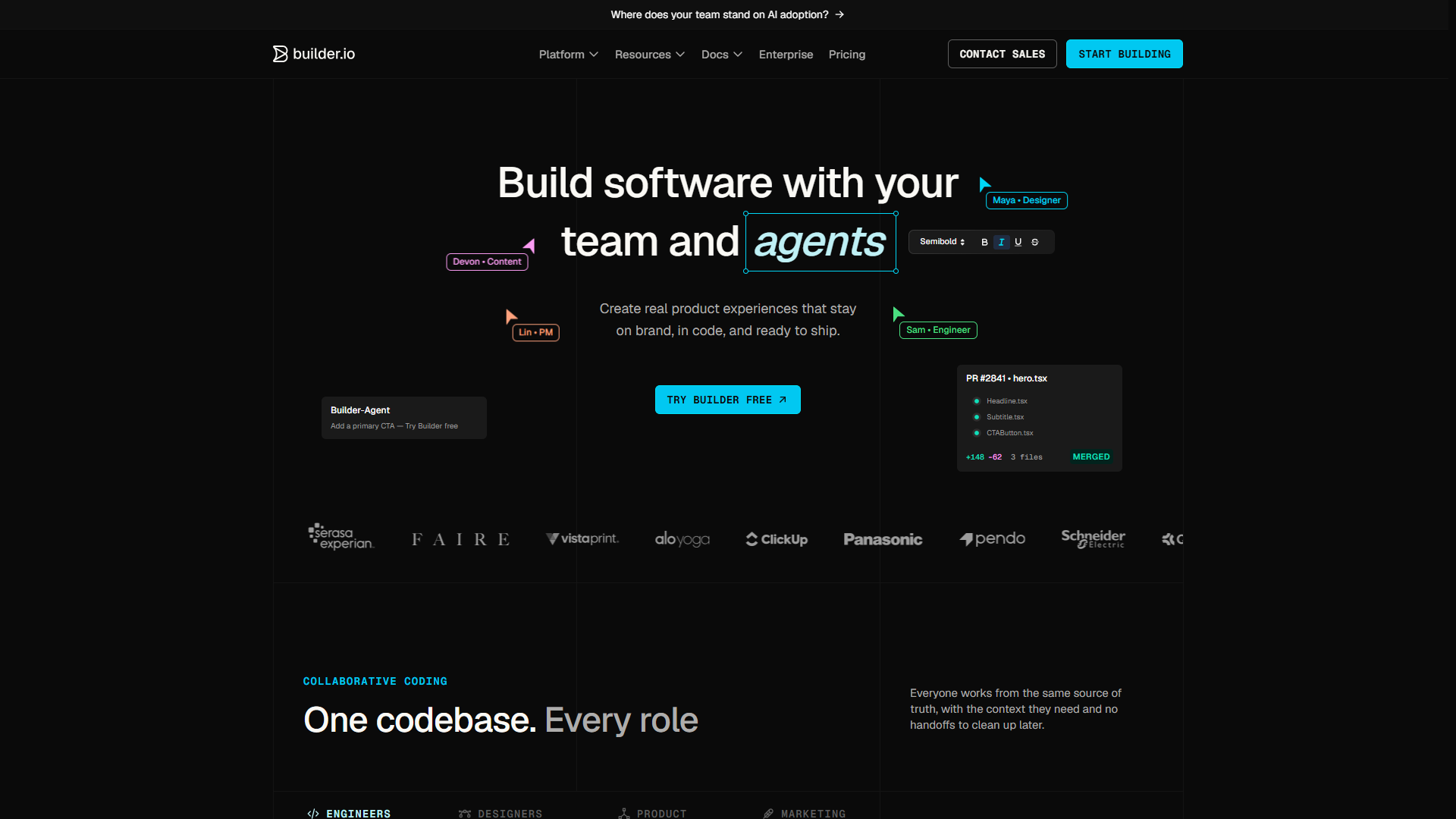 Builder.io product screenshot