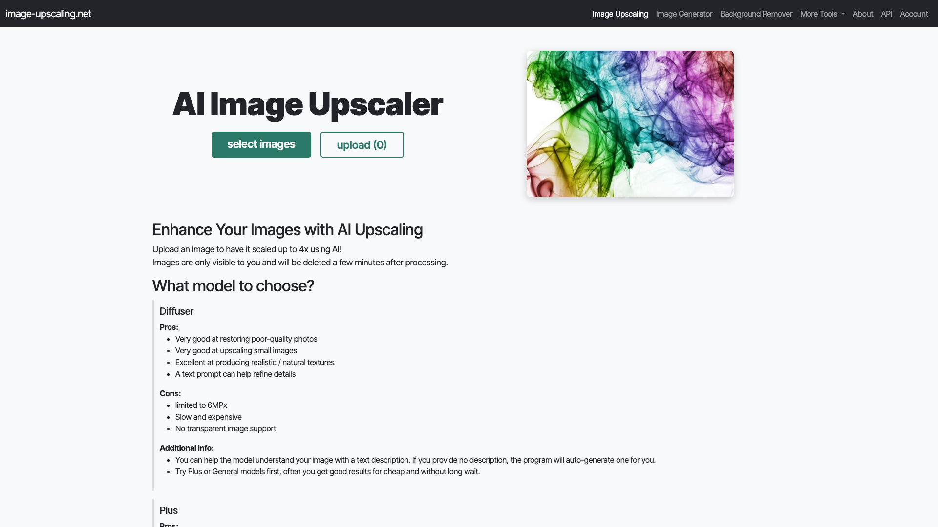 Image Upscaling product screenshot