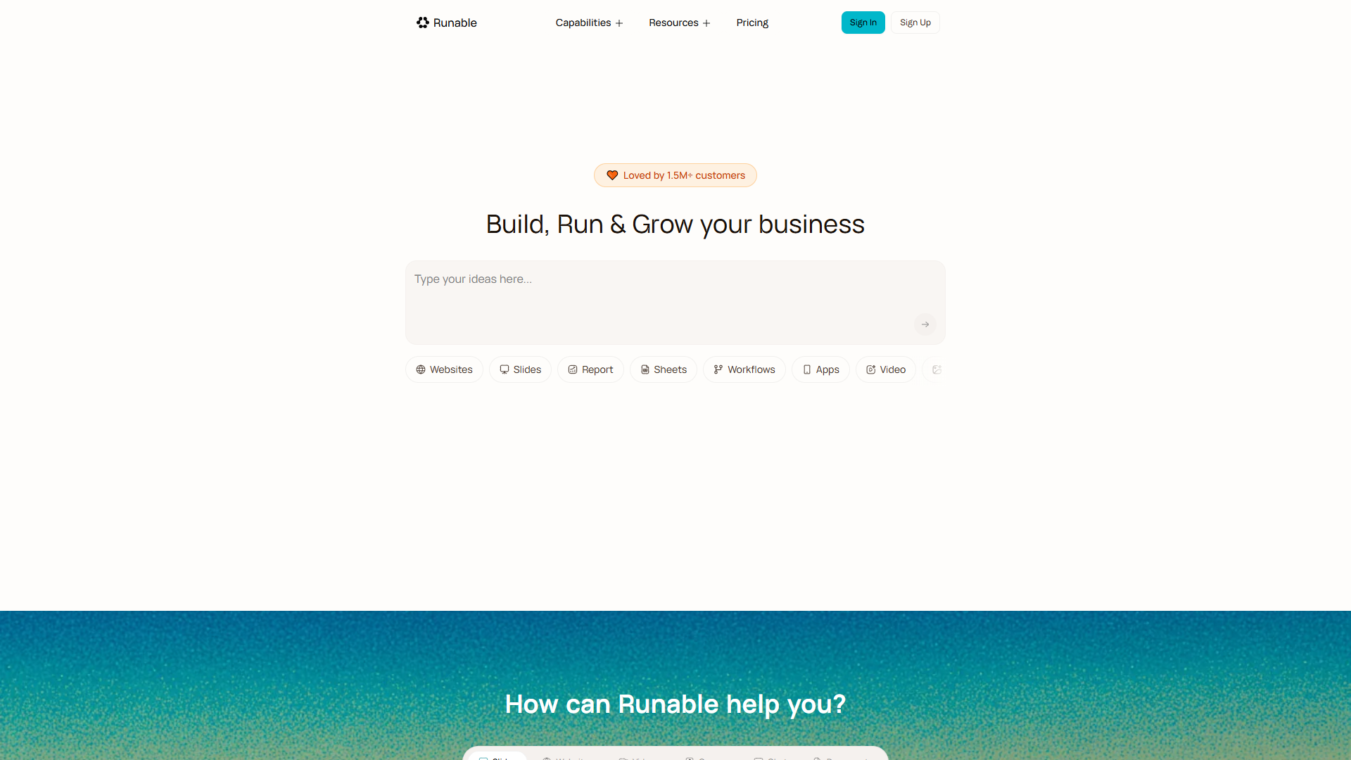 Runable product screenshot