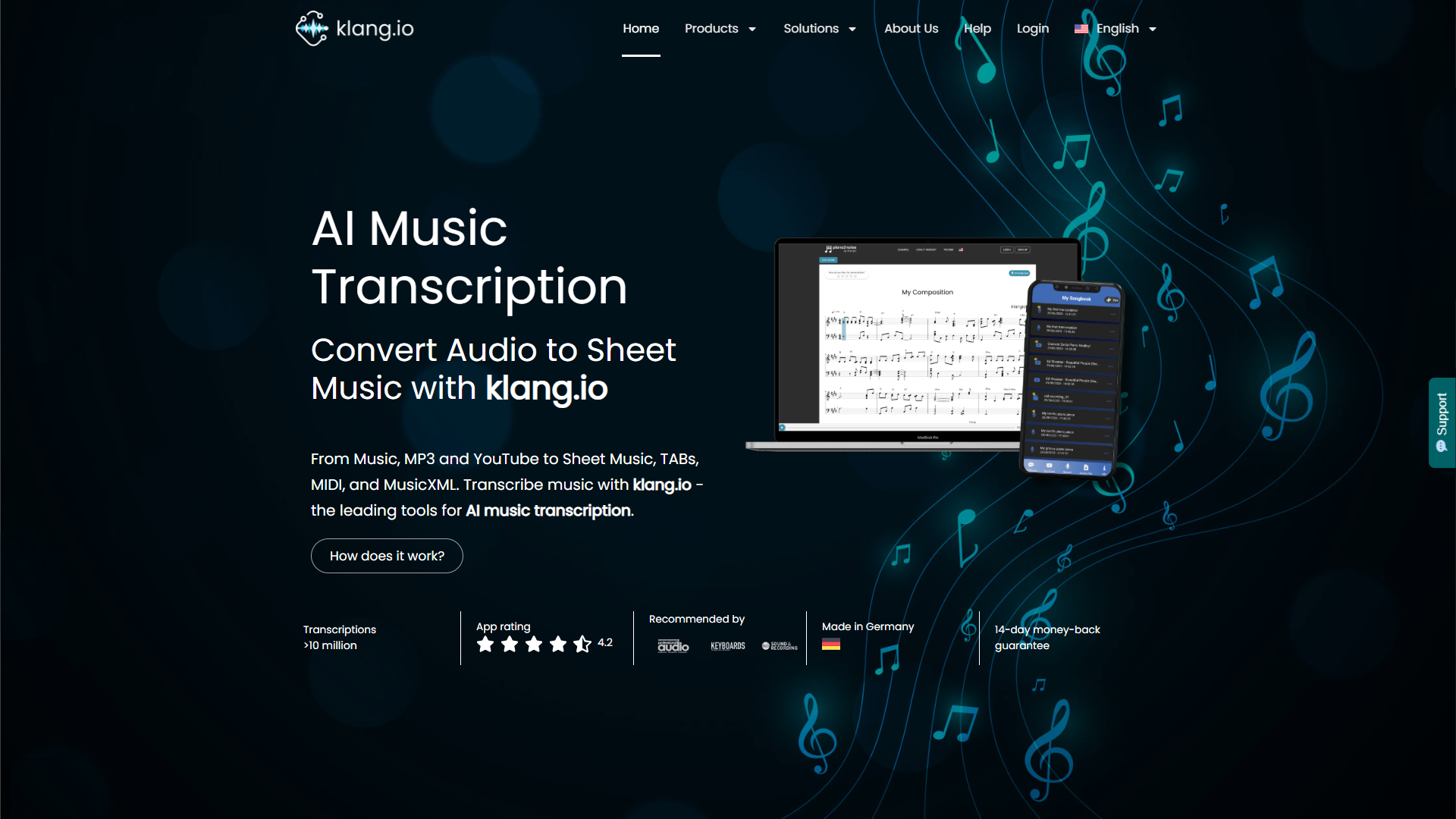 Klangio product screenshot