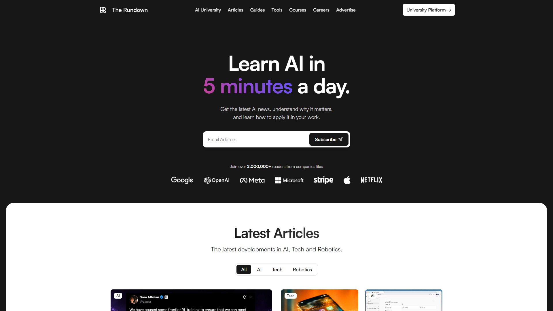 The Rundown AI product screenshot