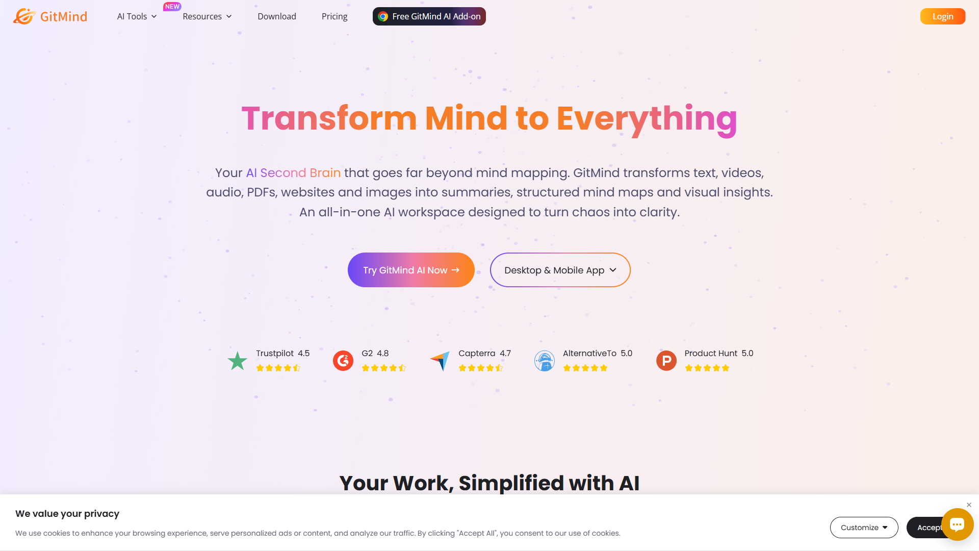 GitMind product screenshot