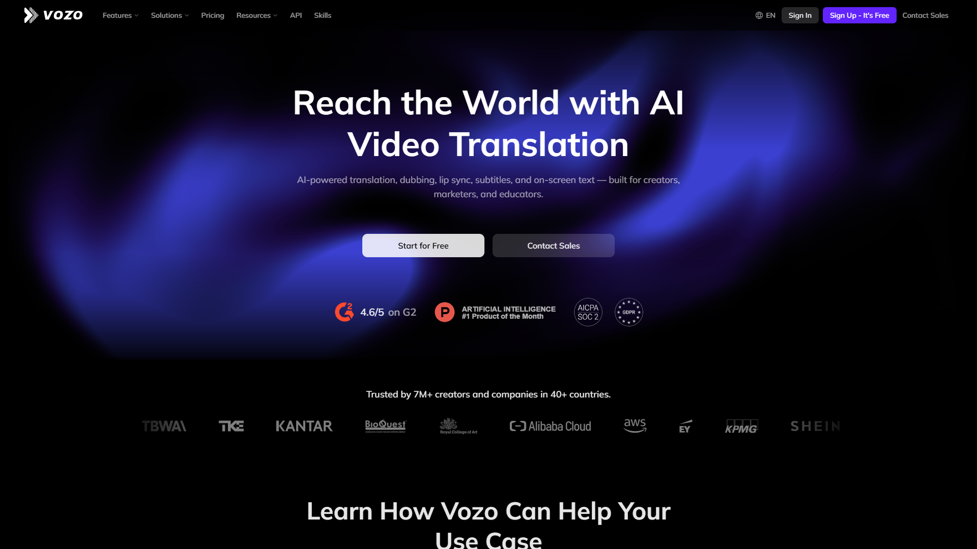 Vozo AI product screenshot