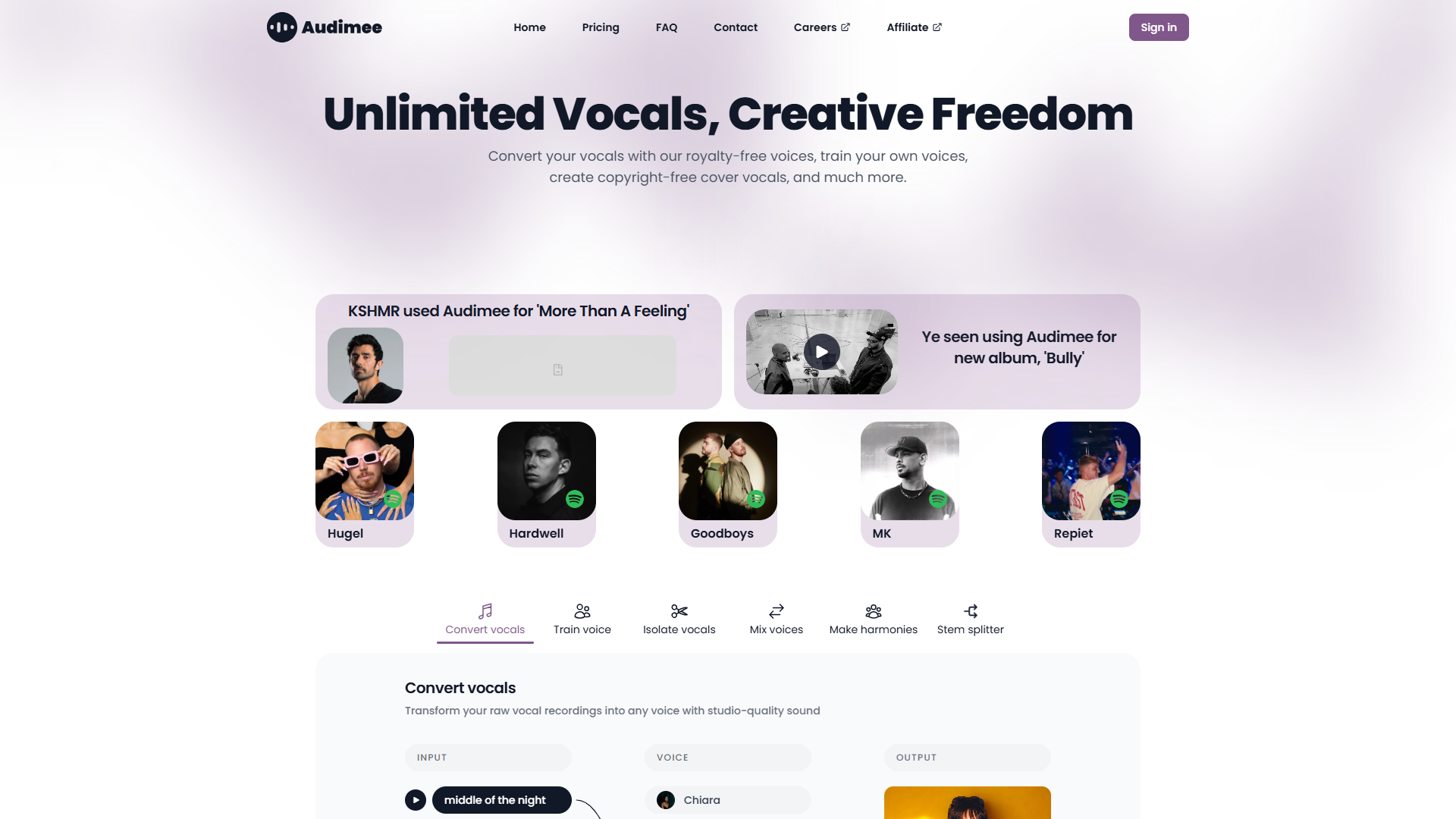 Audimee product screenshot