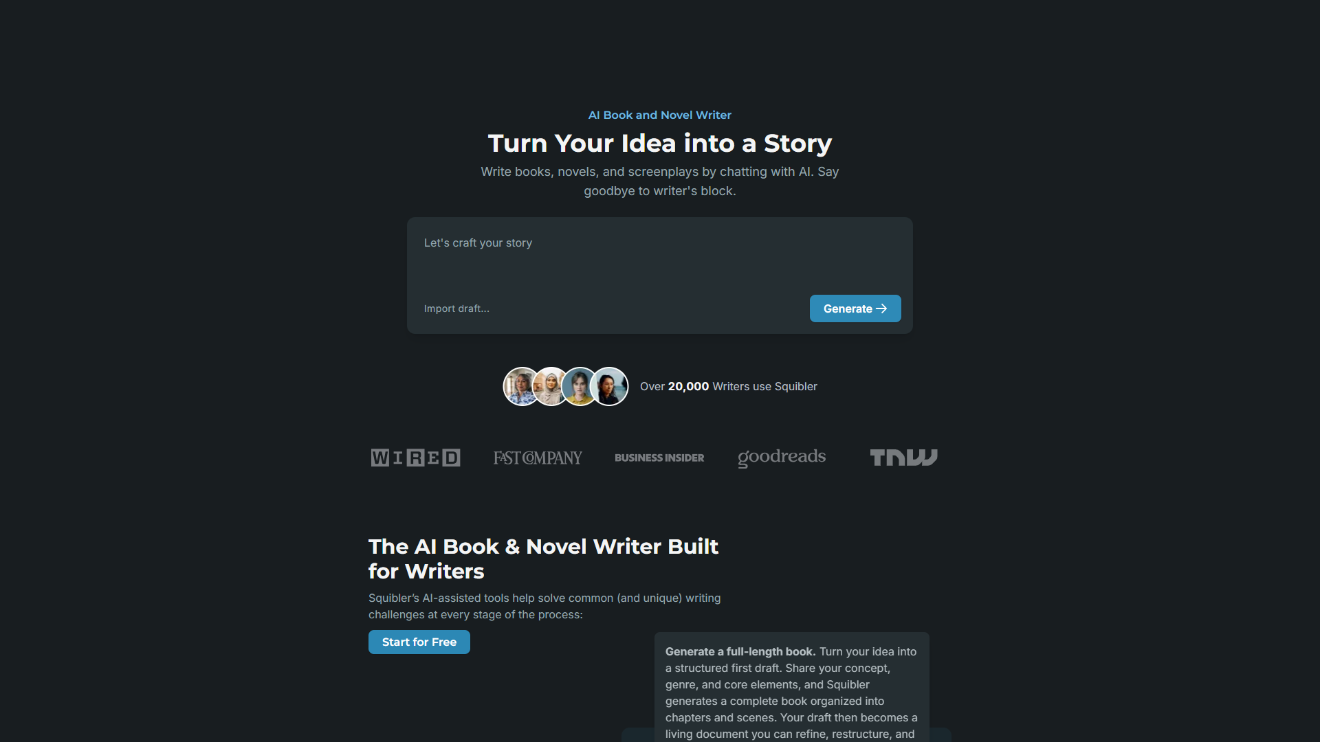 Squibler product screenshot