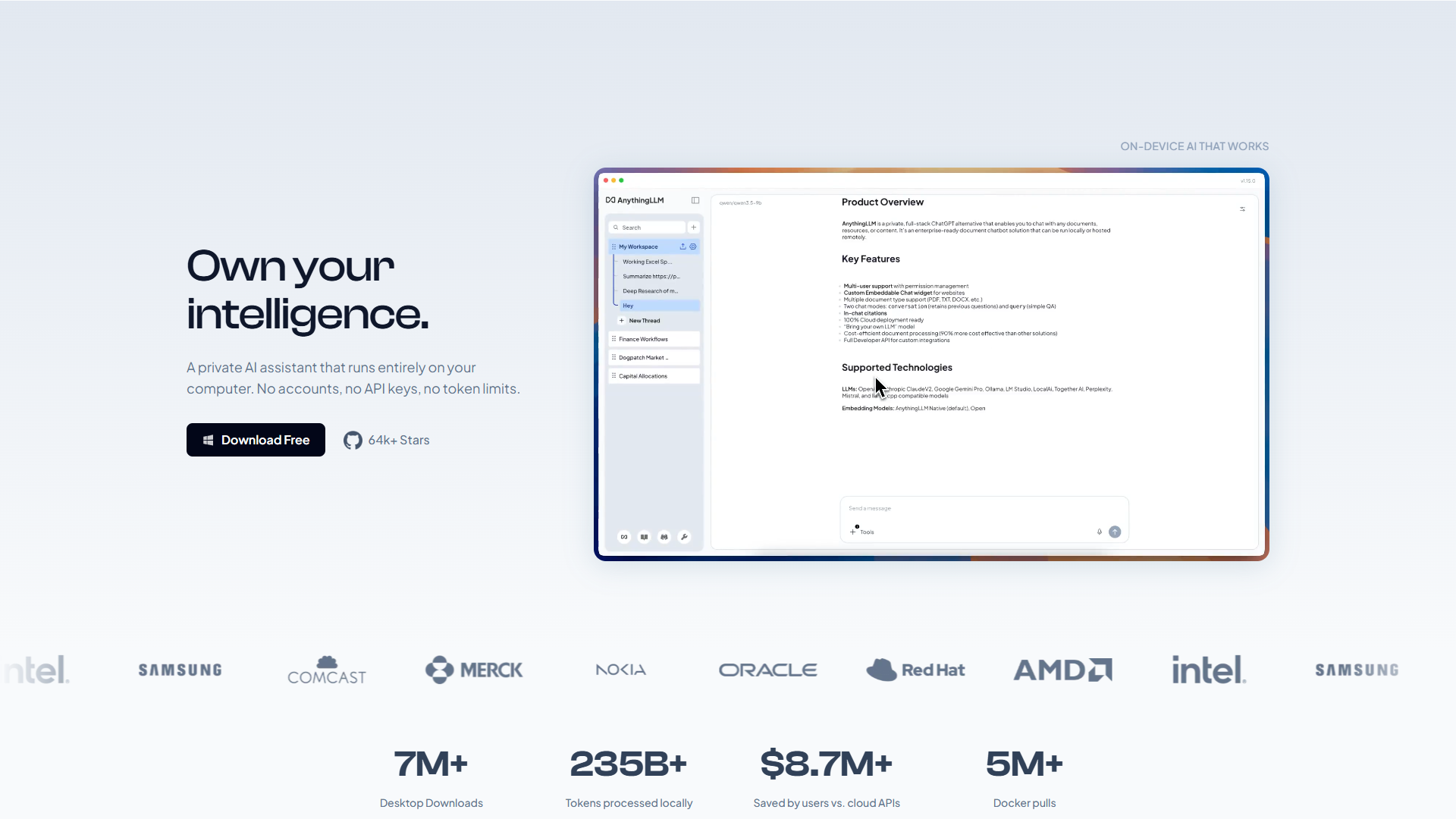 AnythingLLM product screenshot